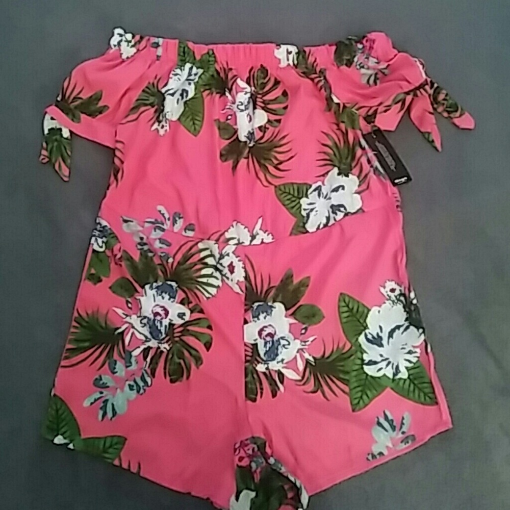 Off Shoulder Floral Romper